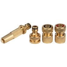 Набор EXPERT поливочный латунный: наконечник регулируемый, 2 соединителя адаптер внешний 1/2 х 3/4 GRINDA 8-427246_z01   