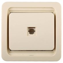 Розетка ГАММА телефонная одинарная, цвет бежевый СВЕТОЗАР SV-54117-B   