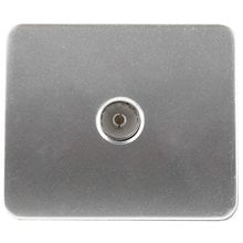 Розетка ГАММА телевизионная, без вставки и рамки, цвет светло-серый металлик СВЕТОЗАР SV-54115-SM   