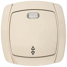 Выключатель CITY LIGHT проходной одноклавишный в сборе, с подсветкой, бежевый, 10А/~250В СВЕТОЗАР SV-54238-B   