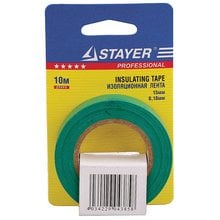 Изолента ПВХ зеленая 15 мм 10 м STAYER PROFI 12292-G-15-10   
