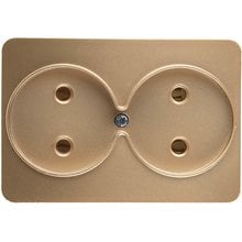 Розетка ГАММА без заземления, двойная, без вставки и рамки, цвет золотой металлик, 16А/~250В СВЕТОЗАР SV-54102-GM   