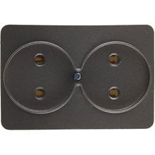 Розетка ГАММА без заземления, двойная, без вставки и рамки, цвет темно-серый металлик, 16А/~250В СВЕТОЗАР SV-54102-DM   