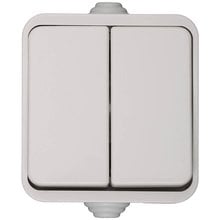 Выключатель БАТТЕРФЛЯЙ двухклавишный, цвет белый, 10А/~250В СВЕТОЗАР SV-54334-W   