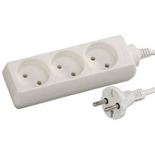 Удлинитель электрический 2 м ПВС 2 х 1кв мм 3 гнезда СВЕТОЗАР ОПТИМА SV-55030-2   