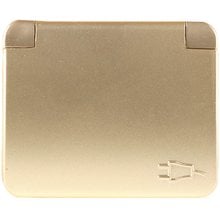 Розетка ГАММА с заземлением, одинарная с крышкой, без вставки и рамки, цвет золотой металлик, 16А/~250В СВЕТОЗАР SV-54110-GM   