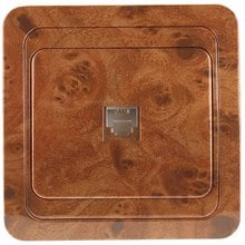 Розетка ГАММА телефонная, одинарная, цвет орех СВЕТОЗАР SV-54117-N   