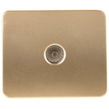 Розетка ГАММА телевизионная, без вставки и рамки, цвет золотой металлик СВЕТОЗАР SV-54115-GM   