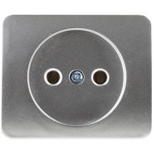 Розетка ГАММА без заземления, одинарная, без вставки и рамки, цвет светло-серый металлик, 16А/~250В СВЕТОЗАР SV-54100-SM   