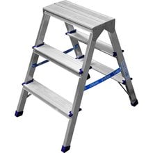 Лестница-стремянка двухсторонняя алюминиевая 3 ступени СИБИН 38825-03   
