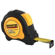 Рулетка с автостопом и ударостойким обрезиненным корпусом 7.5 м /25 мм STAYER 3402-08-25   