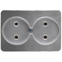 Розетка ГАММА без заземления, двойная, без вставки и рамки, цвет светло-серый металлик, 16А/~250В СВЕТОЗАР SV-54102-SM   