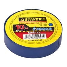 Изолента ПВХ 5000 В синяя 15 мм 10 м STAYER MASTER 12291-B-15-10   