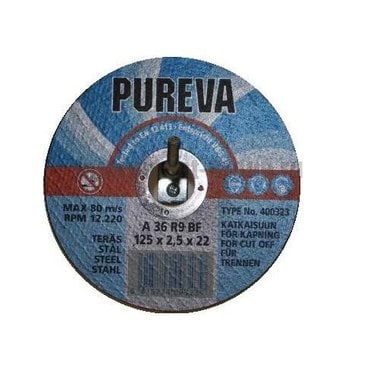 Диск отрезной по нержавеющей стали PUREVA 403313 (125х22х1,6 мм)