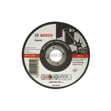 Диск отрезной Bosch 2.608.600.545 (115х22.2х1 мм;по нержавеющей стали)