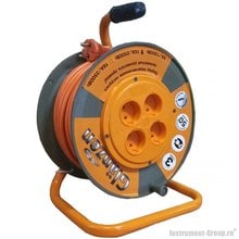 Силовой удлинитель на катушке, 4 розетки, 30 м Glanzen EB-30-004