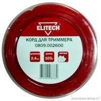 Леска Elitech 0809.002600 (2.4 мм; 103 м; звезда)
