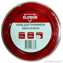 Леска Elitech 0809.002600 (2.4 мм; 103 м; звезда)