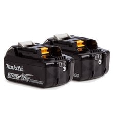 Аккумуляторы 2 шт. BL1830B Makita 197606-4 (18 В; 3 Ач; Li-Ion) с индикацией заряда